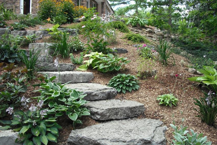 Stone steps and garden design